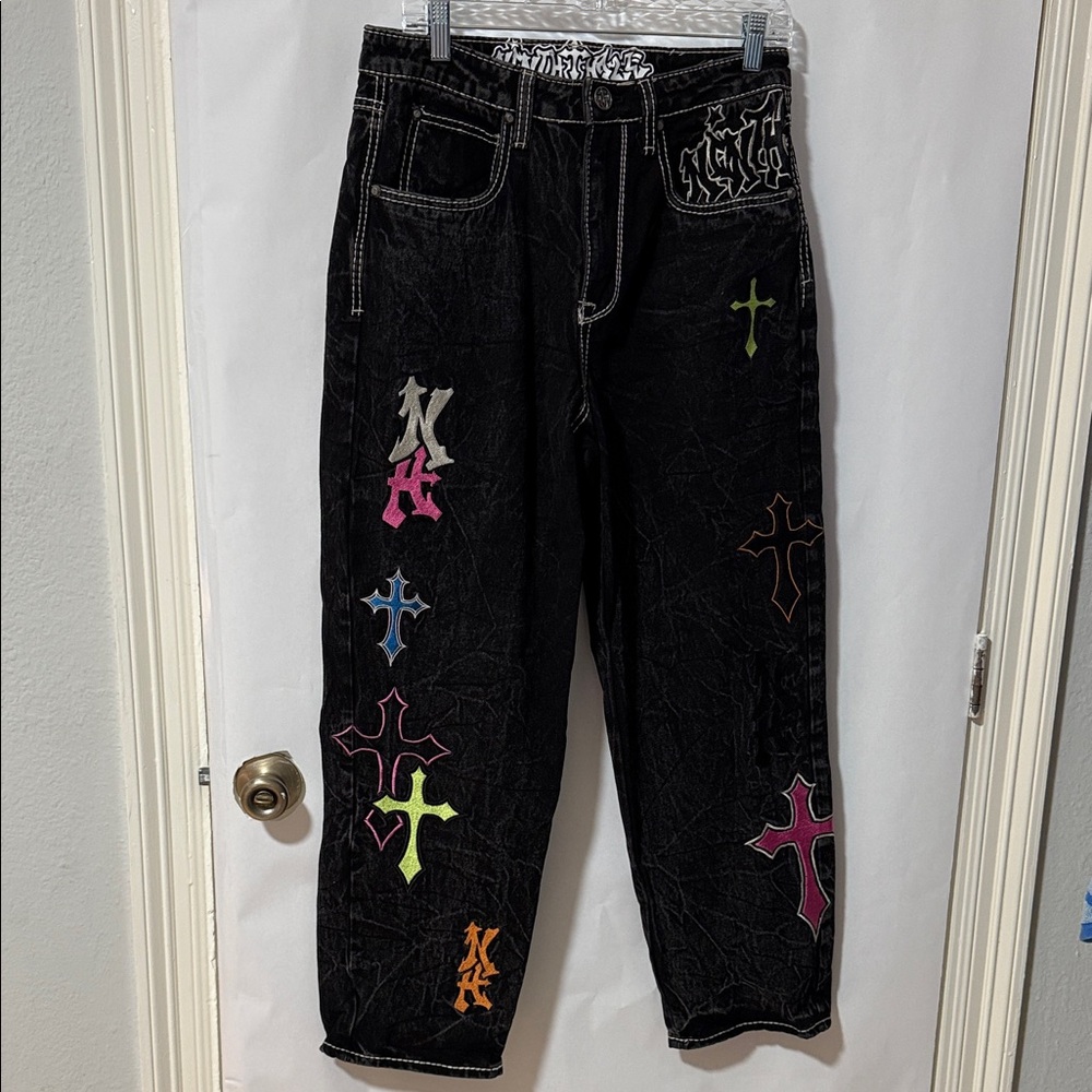 AMBUSH 30 stylish  Black Embroidered Men's Jeans